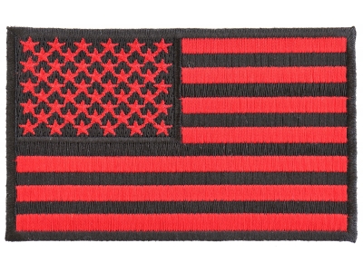 Black And Red American Flag Patch 4 Inch | US Military Veteran Patches
