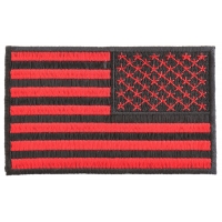 Black And Red Reversed American Flag Patch 4 Inch | US Military Veteran Patches