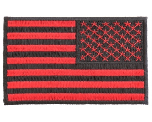 Black And Red Reversed American Flag Patch 4 Inch | US Military Veteran Patches