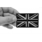 Black and White UK Flag Patch Black and White UK Flag Patch shown on hand for size comparison