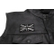 Black and White UK Flag Patch Black and White UK Flag Patch - 3x2 inch. Embroidered Iron on Patch shown on leather vest