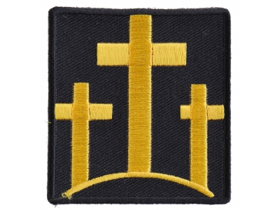Black And Yellow Three Crosses Patch | Embroidered Patches
