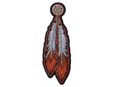 Brown White Feathers Patch | Embroidered Patches