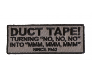 Duct Tape Turning No No Patch In Gray | Embroidered Patches