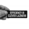 Efficiency is Clever Laziness Patch Efficiency is Clever Laziness Funny Iron on Patch shown on hand for size comparison