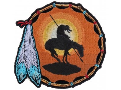 End Of The Trail Horse Spear Indian And Sunset Large Back Patch Native American Indian Thecheapplace