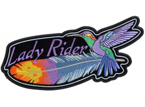 Hummingbird Lady Rider Feather Patch