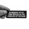 In Memory of My Time Served In The Jungles of Vietnam Patch, Military Saying Patches shown on hand for size comparison