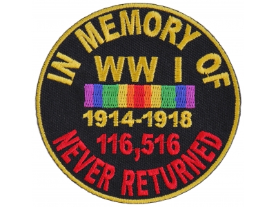 In Memory Of World War 1 Round Patch | US Military Veteran Patches