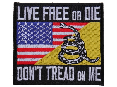 Live Free Or Die Don't Tread On Me Gadsden American Flag Patch | Embroidered Patches
