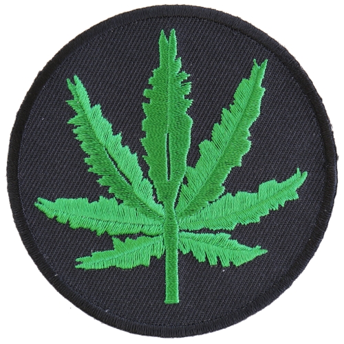 4x4" or 1.5x1.5" Iron-On/Sew-On Embroidered Patch Fast Ship FREE Marijuana Leaf 