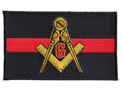 Masonic Thin Red Line For Firefighters Patch | Embroidered Patches