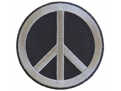 Peace Sign Patch Gray On Black