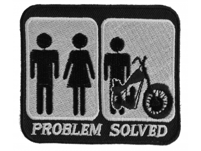Problem Solved Marriage And Motorcycle Patch | Embroidered Biker Patches