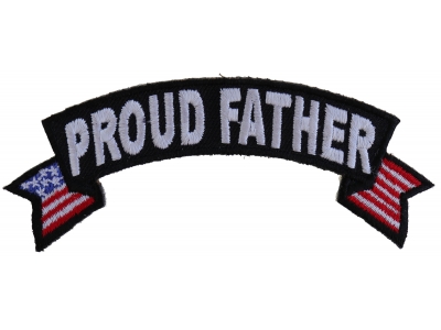 Proud Father US Flag Rocker Patch | US Coast Guard Military Veteran Patches