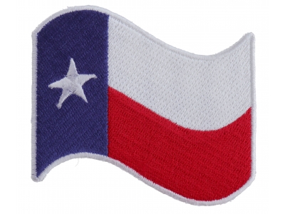 Texas Waving Flag White Border Patch | Embroidered Patches