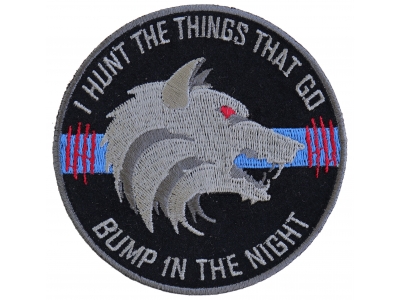 Thin Blue Line Bump In The Night Wolf Patch | Embroidered Patches
