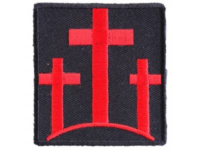 Three Crosses In Red Patch | Embroidered Patches