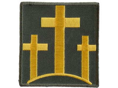 Three Crosses In Yellow Patch | Embroidered Patches