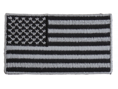 US Flag Patch Black And Gray 2.5 Inch