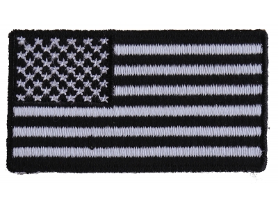 US Flag Patch Black And White 2.5 Inch