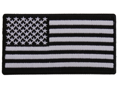 US Flag Patch Black And White 3.5 Inch