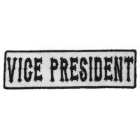Vice President Patch Black On White