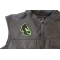 Big Foot Sasquatch Patch - 2.7x3.5 inch. Embroidered Iron on Patch shown on leather vest