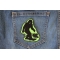 Big foot Sasquatch Novelty Iron on Patch shown on jeans