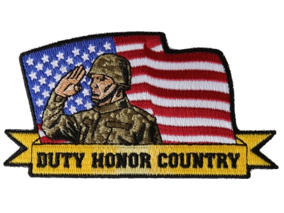 Duty Honor Country Soldier with US Flag Patch