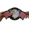 American Flag Eagle Patch, Large Eagle Patches for Jackets shown on hand for size comparison