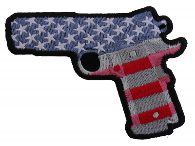 9 Mm Gun With US Flag Patch