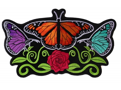 Butterflies and Flower Large Ladies Back Patch