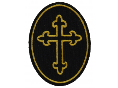 Christian Cross Oval Patch | Embroidered Patches