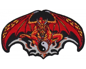 Red Dragon Patch With Yin Yang | Embroidered Patches