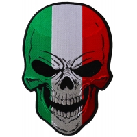 Italian Flag Skull Large Back Patch