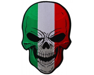Italian Flag Skull Large Back Patch