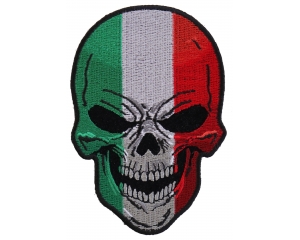 Italian Flag Skull Small Patch