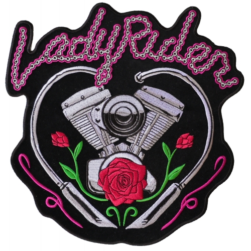 Patch stemma Biker Lady Rider Lotus Motorcycle grande formato 