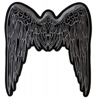 Large Angel Wings Patch Grey | Embroidered Patches Large Angel Wings Patch Grey | Embroidered Patches