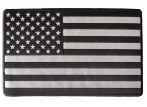 Black And Reflective American Flag Large Back Patch | Embroidered Patches