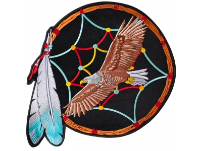 Large Dreamcatcher Eagle Jacket Back Patch | Embroidered Biker Patches