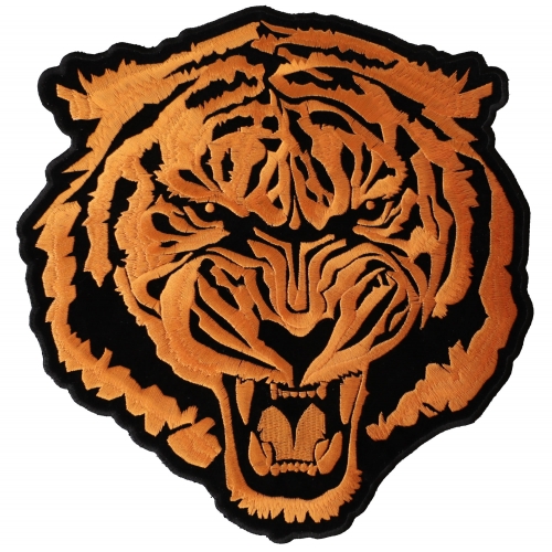 TIGER BIG CAT HEAD EMBROIDERED PATCH 5 INCHES