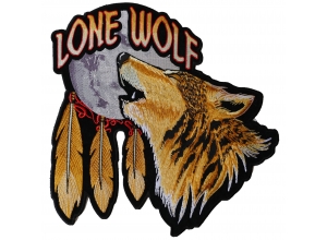 Lone Wolf Howling At The Moon Large Back Patch | Embroidered Biker Patches