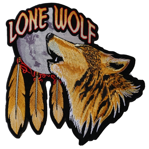 Lone Wolf Howling At The Moon Large Back Patch | Wolf Patches ...