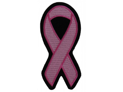 Medium Pink Ribbon Patch For Breast Cancer Awareness | Embroidered Patches