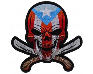 Puerto Rican Skull With Machetes Patch