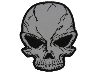 Reflective Small Cracked Skull Patch | Embroidered Patches