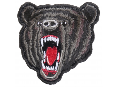 Small Black Bear Biker Patch | Embroidered Patches