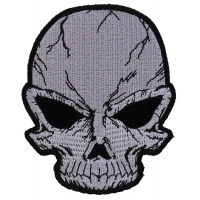 Small Cracked Skull Patch Grey | Embroidered Patches